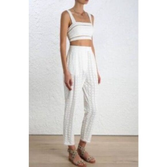 Zimmermann Zephyr Broderie Pants in Ivory - Picture 2 of 5